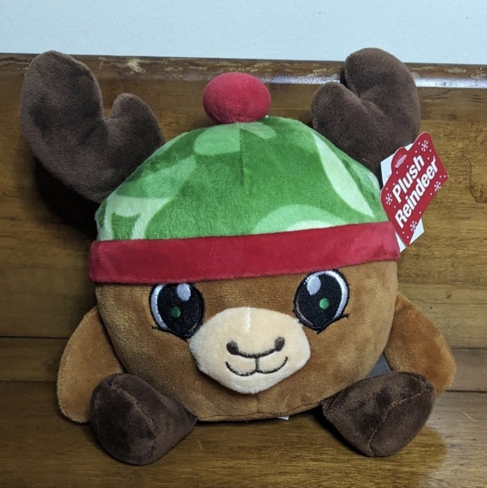American Greetings Plush Holiday Christmas Reindeer 7” Tall Stuffed Animal Toy